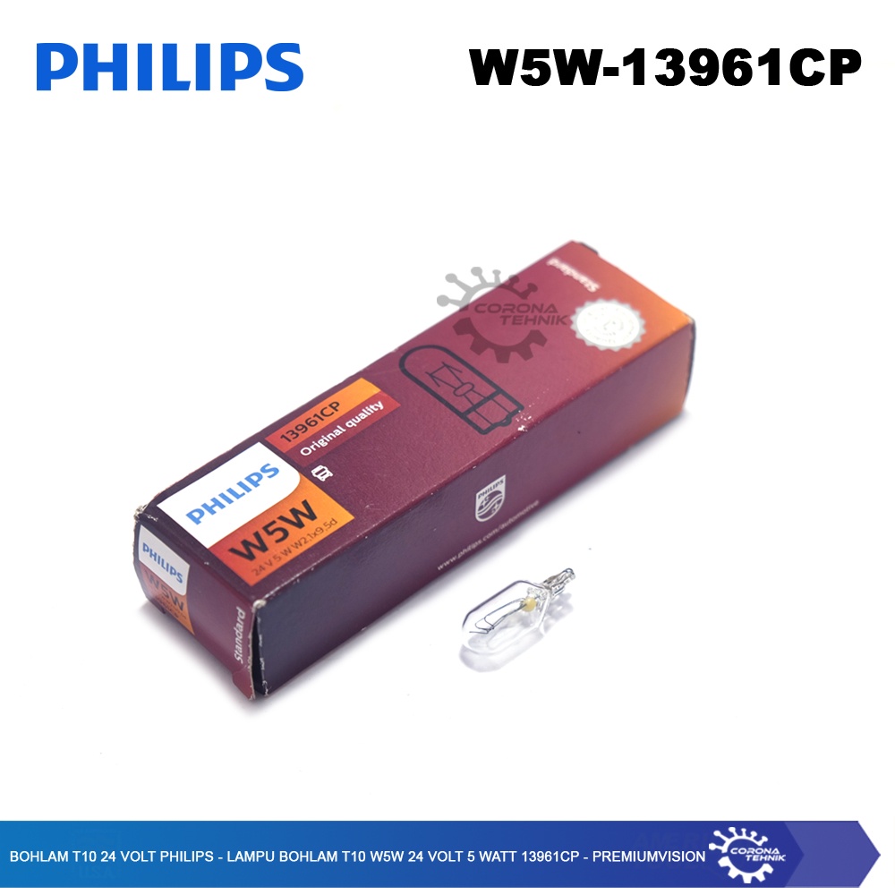 Lampu Bohlam W5W 24 Volt 5 Watt 13961CP - Bohlam T10 24 Volt Philips