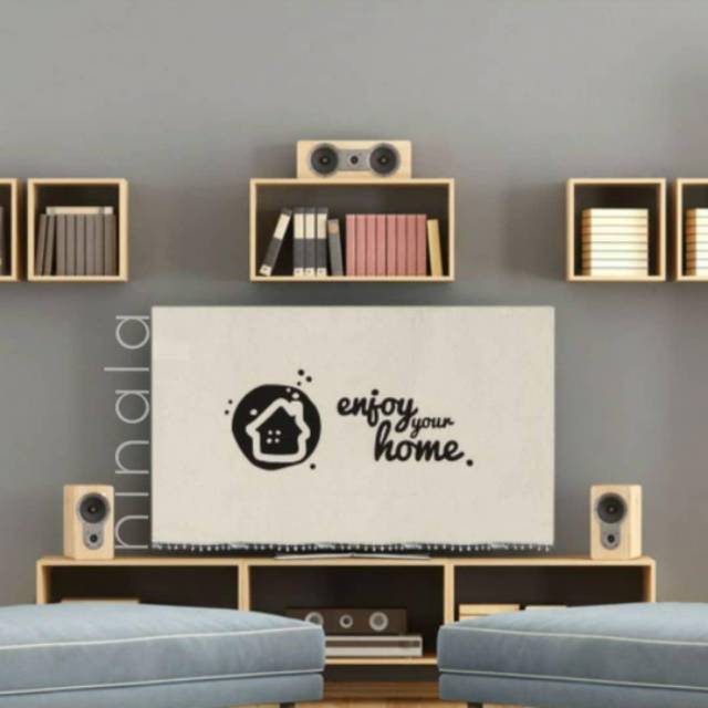 COVER TV M (40-43INCH) PENUTUP TV TUTUP TV TAPLAK TV BLACU BELACU HOME DECOR DEKORASI RUMAH