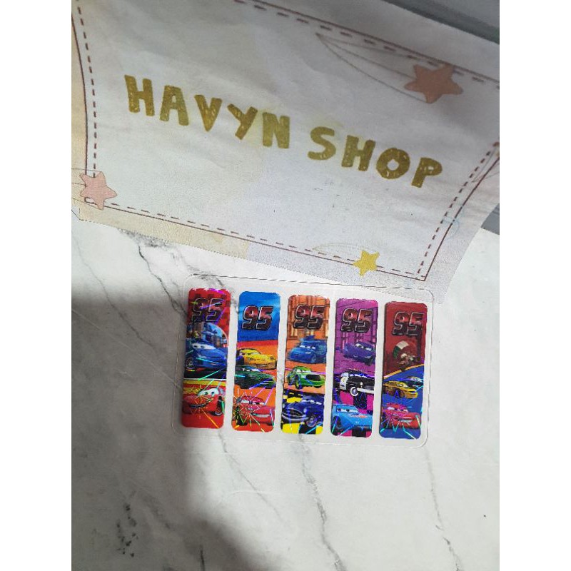 pembatas buku plastik/post it plastik/bookmark/sticky note PLASTIC-Cars