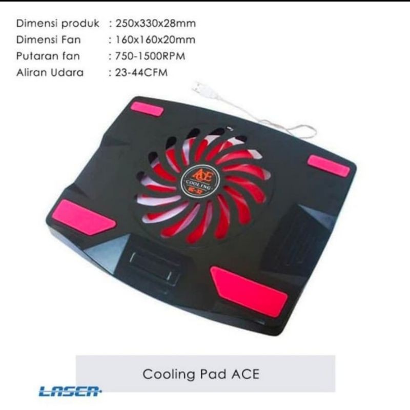 Jual Cooling Pad Cooler Pad Fan - Kipas pendingin Laptop - Ace NC-32