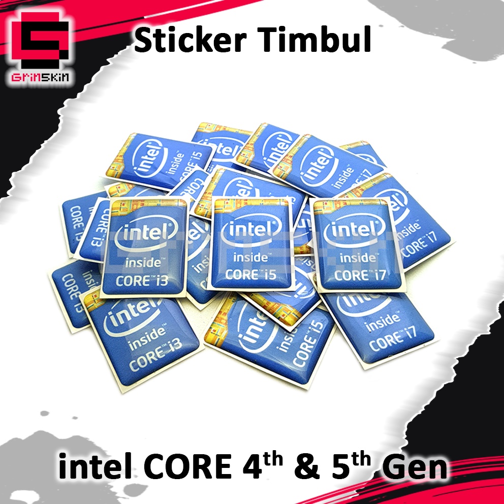 Sticker Timbul Emblem intel Core i3 i5 i7 Gen 4 Gen 5
