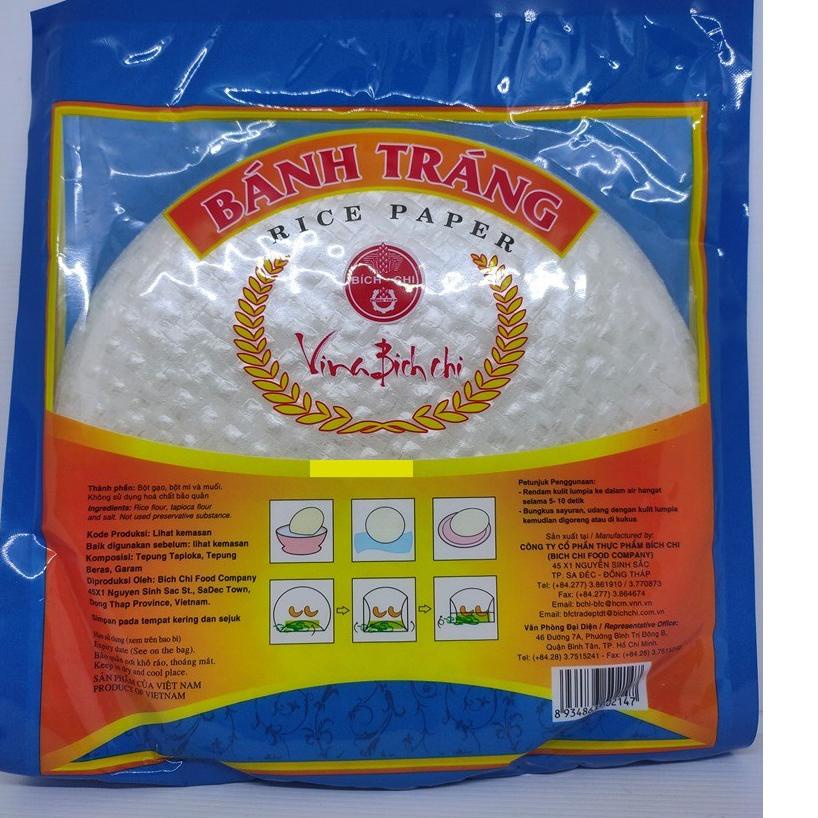 

[KODE MHPRV] 250gr Kulit Lumpia / Vietnam Rice Paper diameter 22 cm - BPOM - BIRU - isi ± 30 lembar