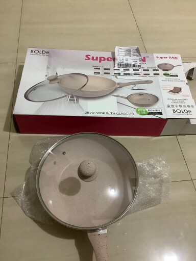 Bolde Super Pan Granite + Tutup Kaca 28cm Beige Induksi Glass Lid