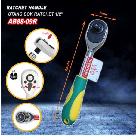 Ratchet Handle 2 Arah Untuk Mata Sock 1/2 Gagang kunci shock / Gagang Rachet 1/2inch YUKIDO