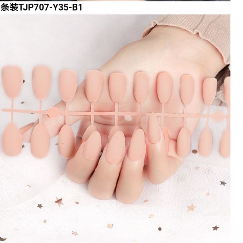 Kuku Palsu polos/False nails Warna doff 24pcs,Doff(blm ada lem)