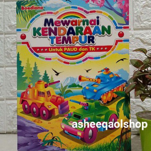 Buku Mewarnai Kendaraan Tempur Untuk Anak Paud/Tk