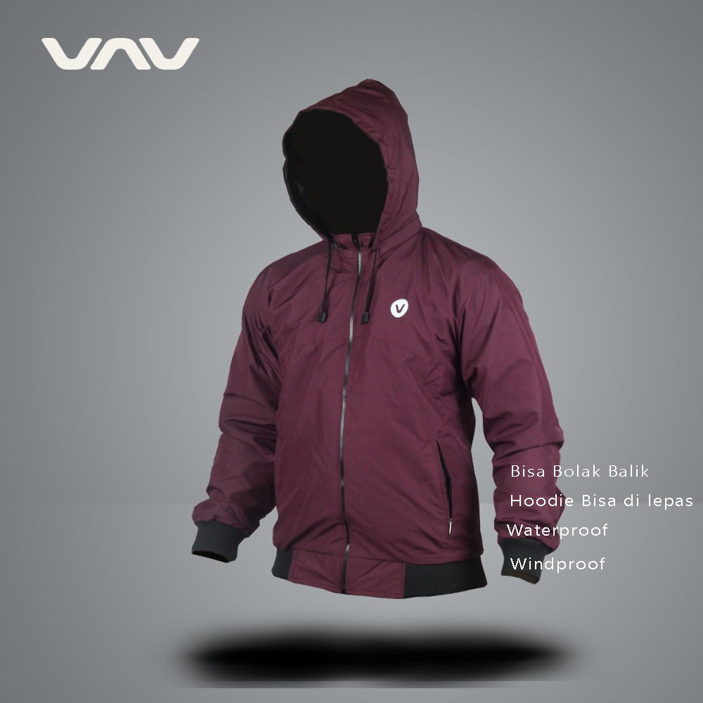 Jaket Bolak Balik Pria dan Wanita Sporty Outer Wear Running Waterproof Windproof Premium