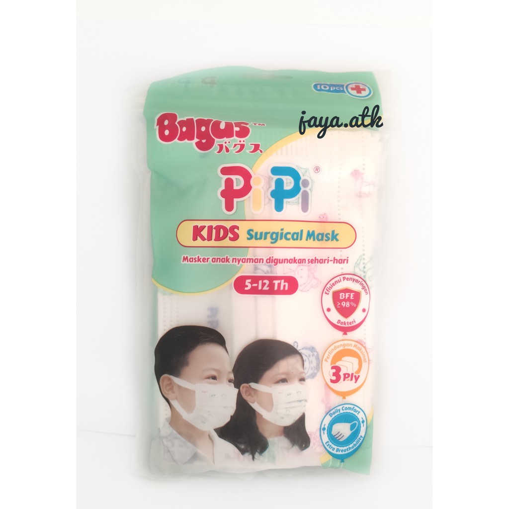 MASKER ANAK 3 PLY LAPIS BAGUS PIPI ISI 10 PCS MASKER KESEHATAN ANAK 5 - 12 TAHUN MASKER MULUT HIDUNG