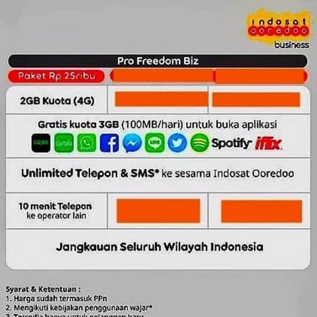 Kartu Pintar Indosat Freedom Biz 25k Harap Dibaca Deskripsi Nya Shopee Indonesia