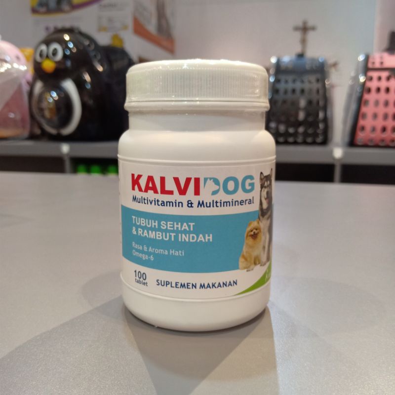 NEW PACK Kalvidog Multivitamin Vitamin Bulu Anjing 100tab / Produk KALBE Animal Health