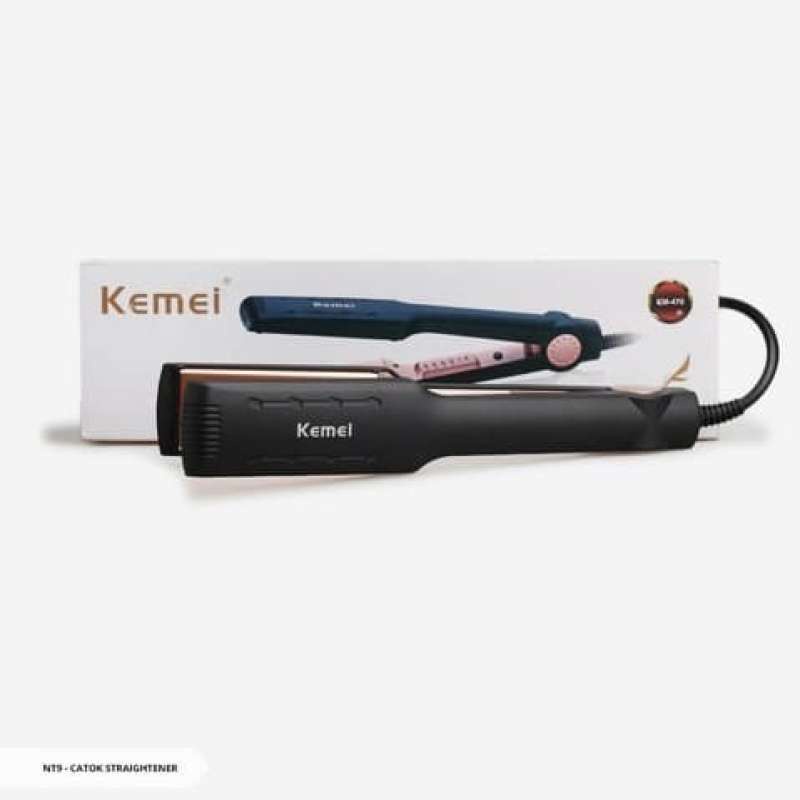 Catokan KEMEI KM 470/Catok Rambut Lurus Suhu Temperatur Ionic