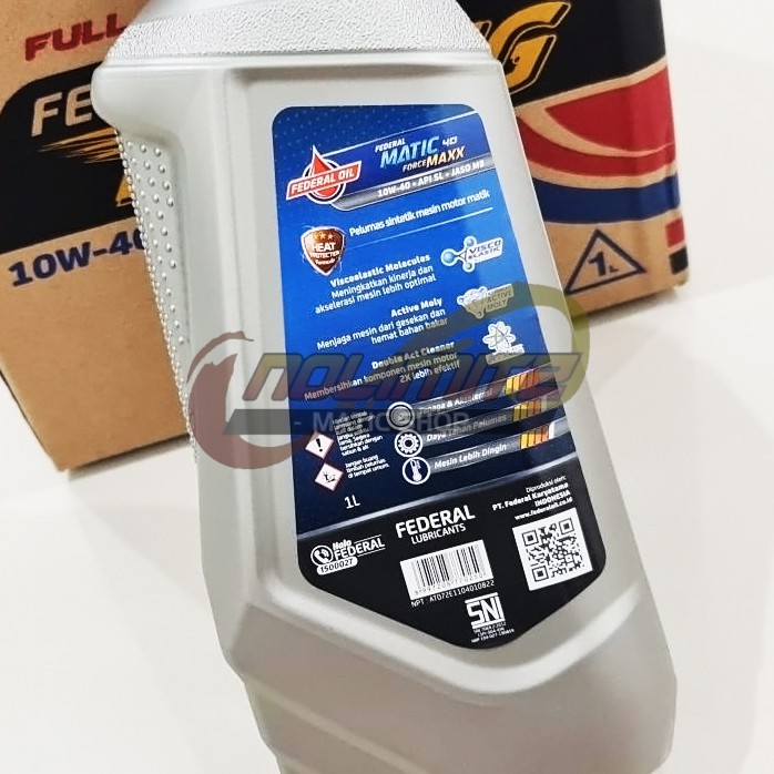 Oli Racing Federal Matic Force Maxx 10W-40 1L NMAX XMAX Aerox 155 Lexi