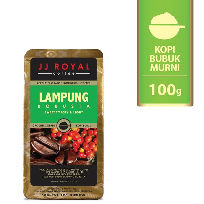 

Coffee/Kopi JJ Royal Lampung Robusta Ground Bag 100g