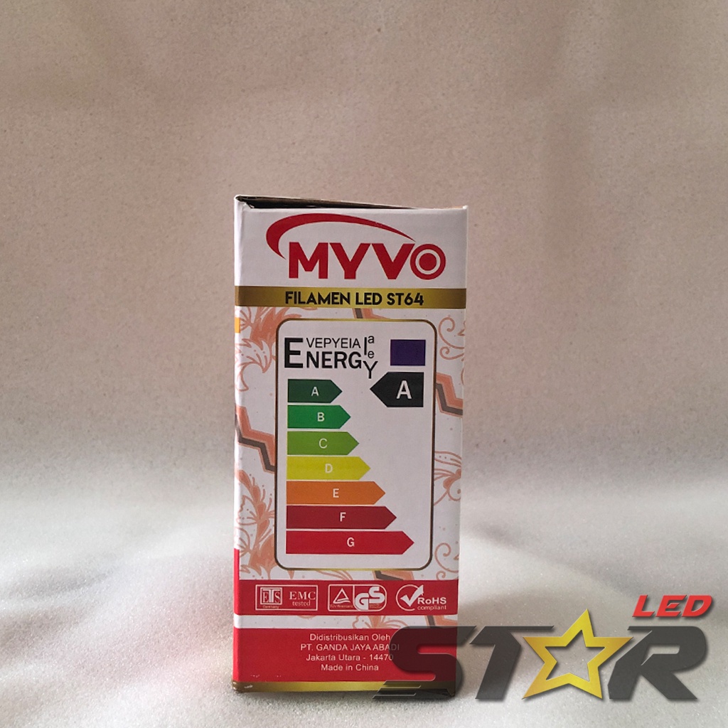 MYVO LAMPU LED FILAMEN MAC ST64 4 WATT WARM WHITE KUNING PIJAR LAMPU DEKORASI CAFE 4 WATT MURAH AWET TAHAN LAMA STAR LED