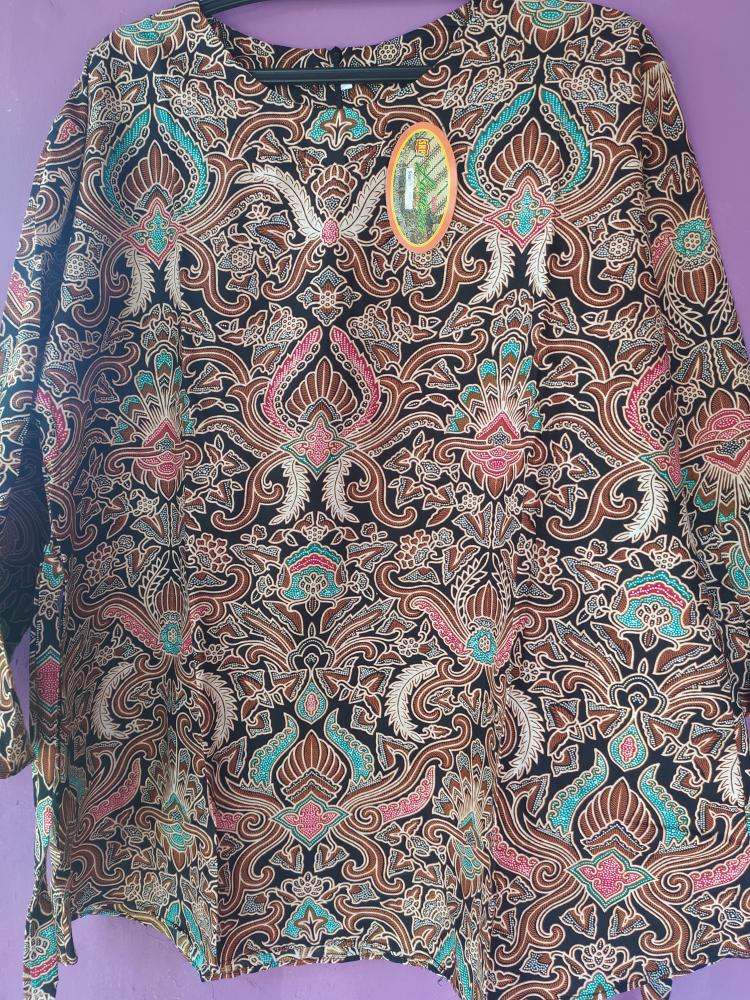 Batik Dolby Dolbi Dobby Doby Tenun Sutra Tulis Katun Atbm Baron Atasan Batik Wanita Sogan Srg308