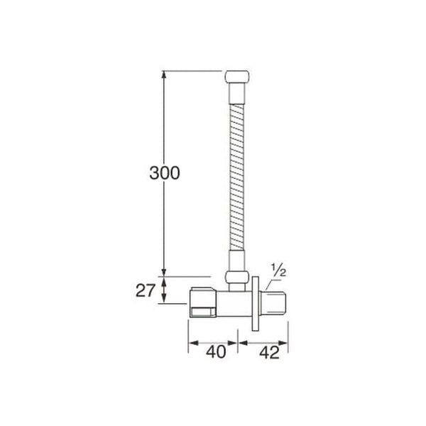 STOP KRAN WITH FLEXIBLIE HOSE SANEI VN 220A-2 STOP KRAN CLOSET