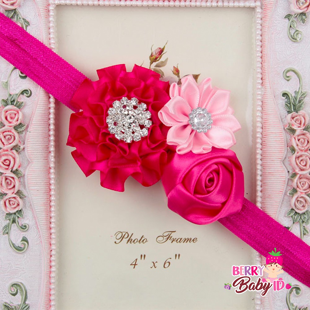 YooBerry Pita Anak Bando Bandana Bayi Korea Diamond Flower Sachi Baby - SAA005 Berry Mart