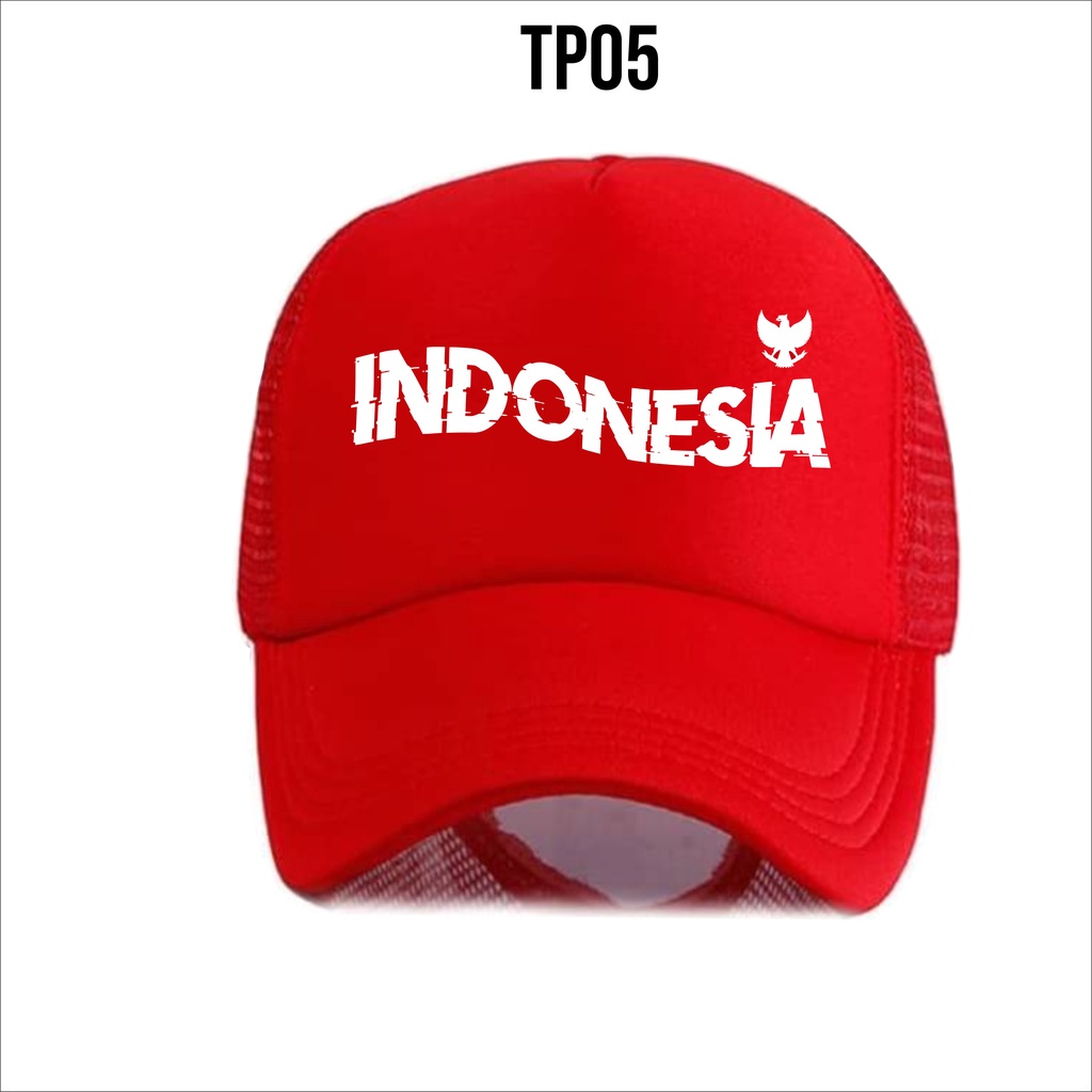 Topi Merah Putih Exclusive Hut Ri 77 / Topi Jaring merah putih Pria wanita Dewasa