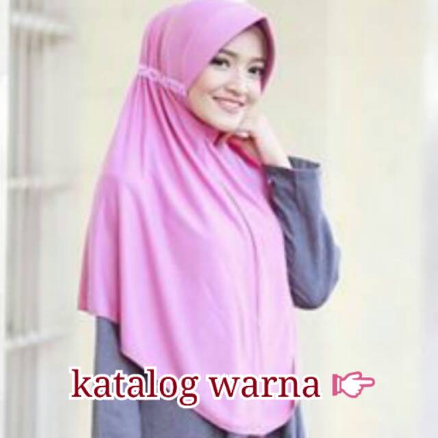 JILBAB KAOS SERUT PE PITA BELAKANG SIZE L hijab instan khimar antem muslimah smp sma daily veil