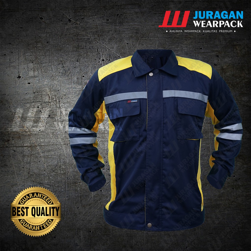 WEARPACK SAFETY TERBAIK WARNA KUNING KOMBINASI BIRU NAVY WEARPACK SAFETY TERBAIK WARNA KUNING KOMBINASI BIRU NAVY