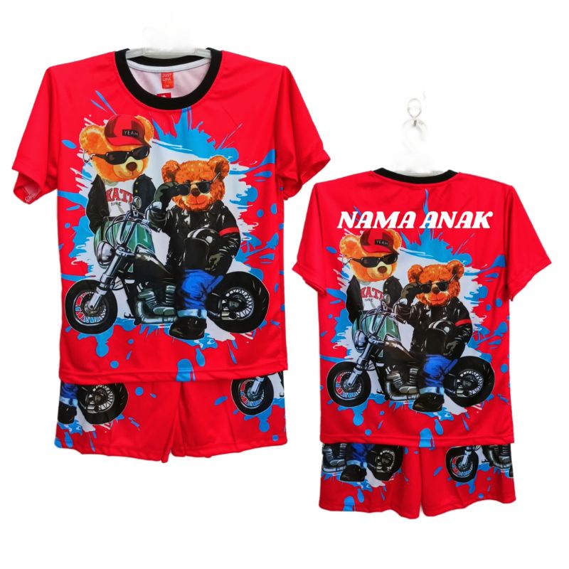 setelan anak laki laki rock&amp;roll baju anak keren full printing