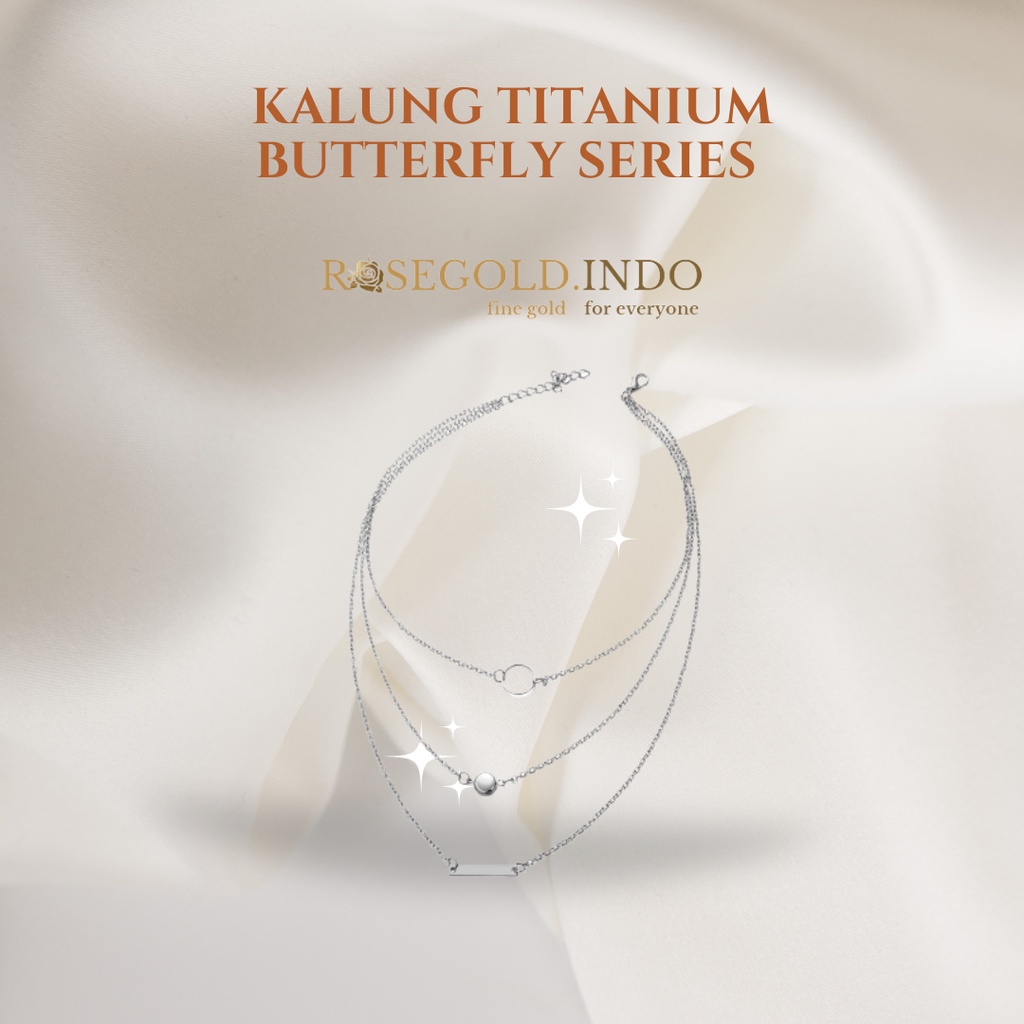 Kalung Titanium Multi Layer 3 dengan Liontin Model Terbaru