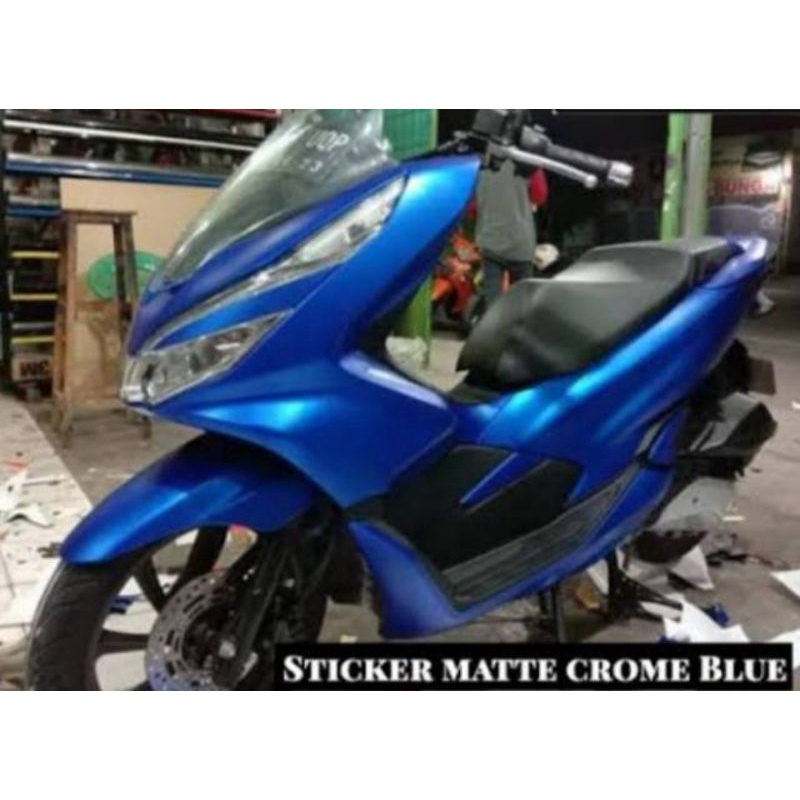 Stiker Skotlet motor biru tua chrome doff Skotlet biru matte chrome Stiker biru tua Stiker biru infi