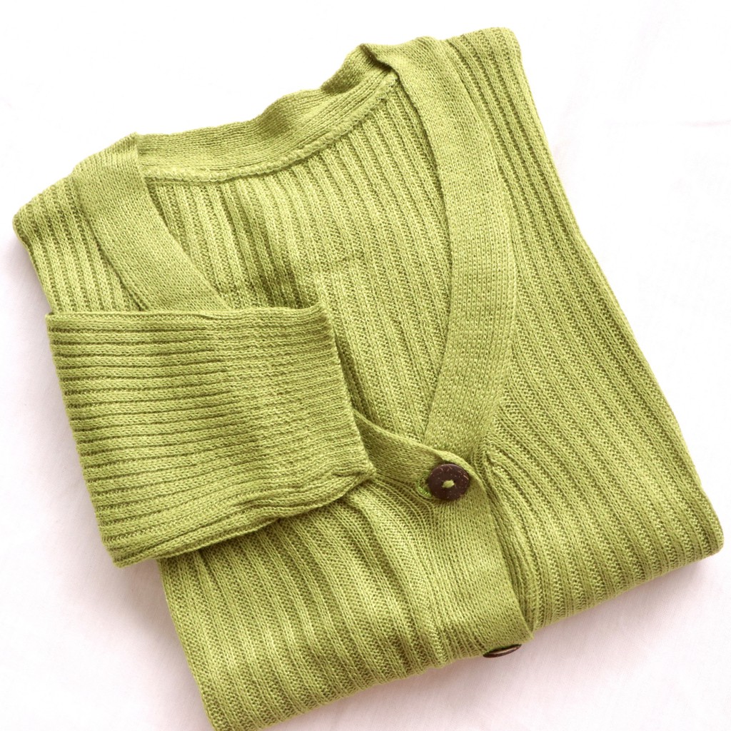 CARDIGAN CROP RAJUT KARDIGAN CARDY RAJUT CROP TOP KOREA FASHION OUTER OUTWEAR WANITA CEWEK PEREMPUAN-CROP AVOCADO