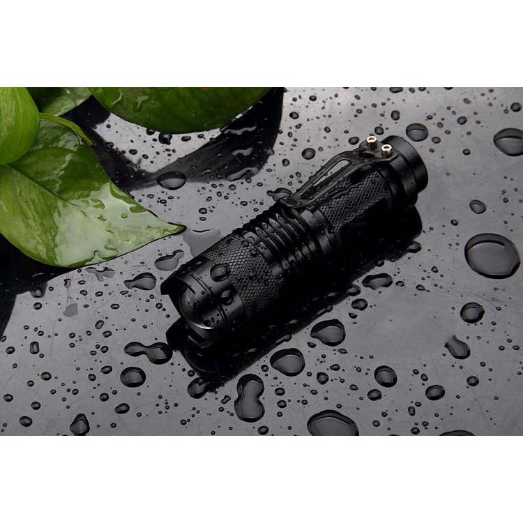 TaffLED Senter LED 2000 Lumens Waterproof + Charger + Box Pocketman P1 - Black