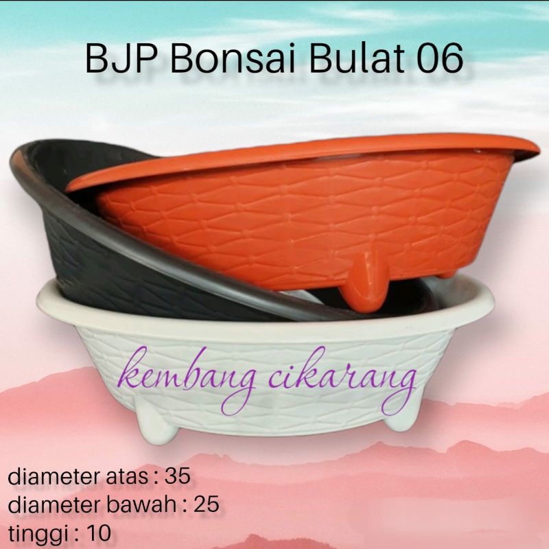 BJP BONSAI 06 BULAT 35cm pot bunga bonsai bulat ceper ori Budi Jaya 06