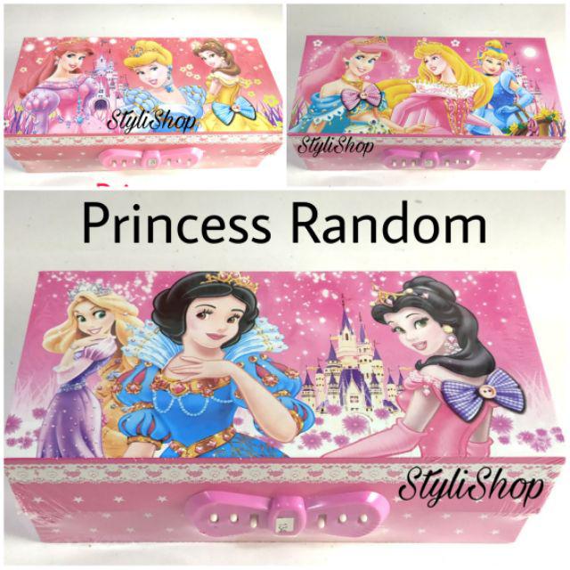 Kotak Pensil Kode / Sandi 3 Tingkat SQW095, Tempat Alat Tulis dengan Kode-Princess Random