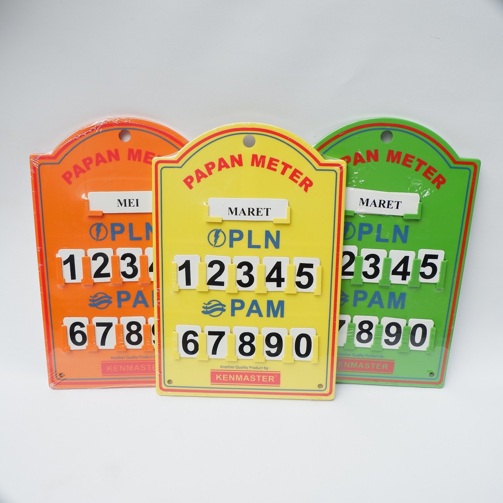 Papan Meteran Listrik Air PLN PAM - Gantungan Papan Meteran Plastik Stand Meter PLN PAM Listrik Air KENMASTER