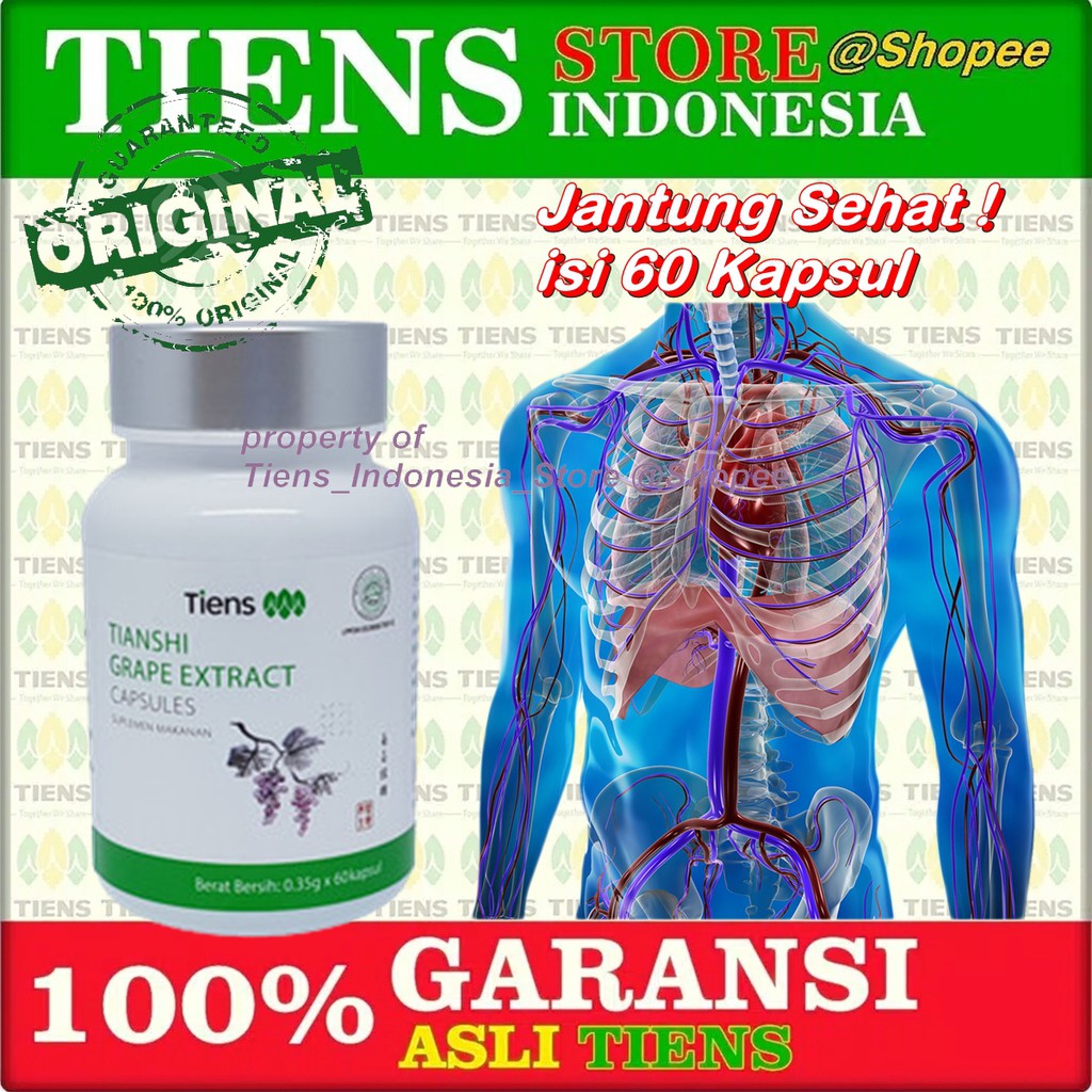 Obat Kolesterol Asam Urat dan Jantung Koroner Grape Extract Tiens Botol Segel