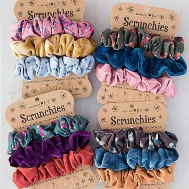  IKAT RAMBUT LUCU  KOREA SCRUNCHIES Shopee Indonesia