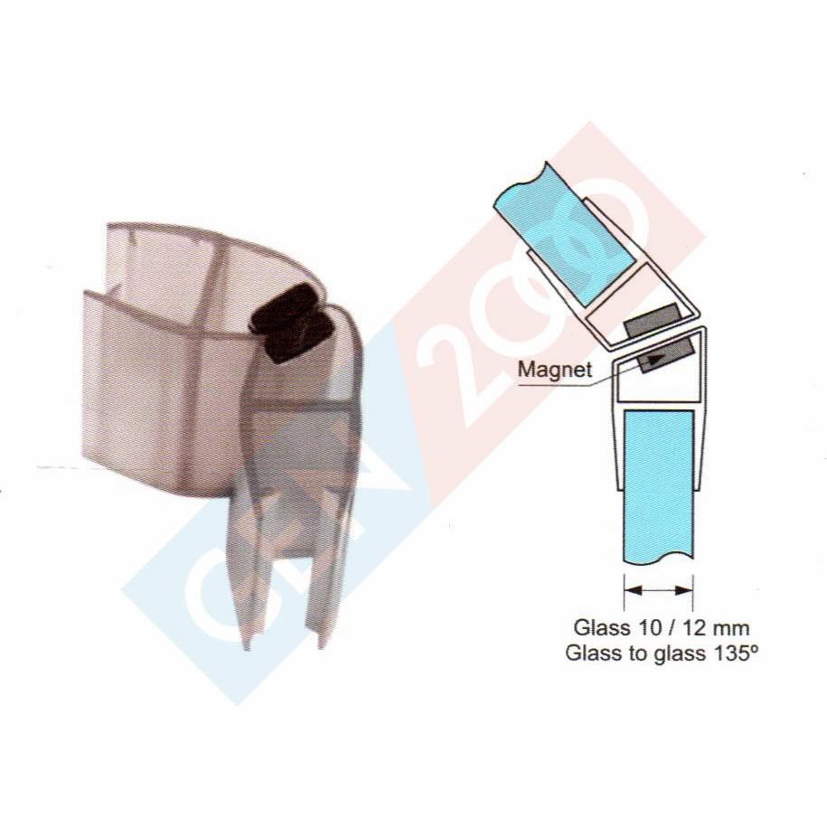 Clip Seal Magnet Pintu Kaca Magnetic Glass Clip Seal Pintu Kaca Magnet Penutup Celah Kaca WC Shower
