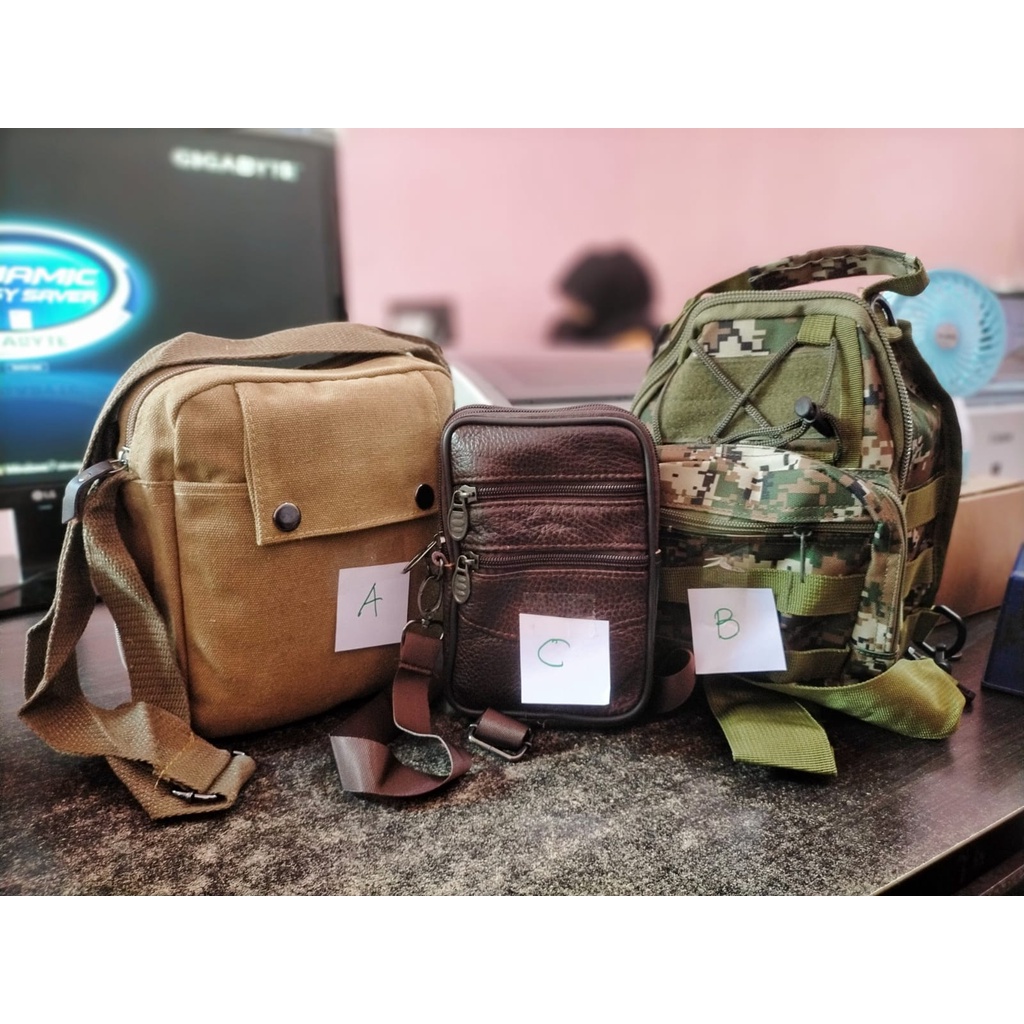 Trend-PAKET ASOYY TAS SELEMPANG PRIA SLING BAG COWOK