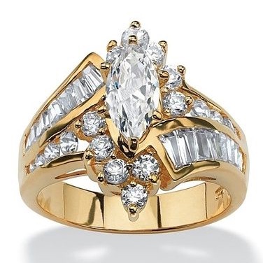 Cincin Sapphire Marquise Cut Warna Putih Untuk Pertunangan