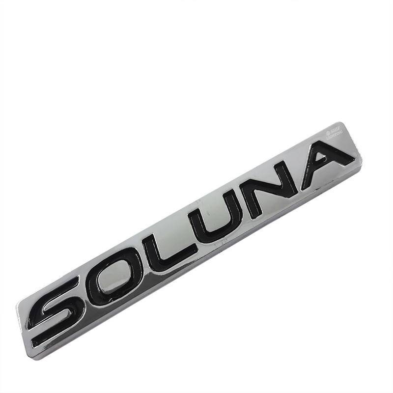 1pc Stiker Emblem / Badge Tulisan Soluna Bahan Abs Untuk Dekorasi Belakang Mobil Toyota Vios Soluna