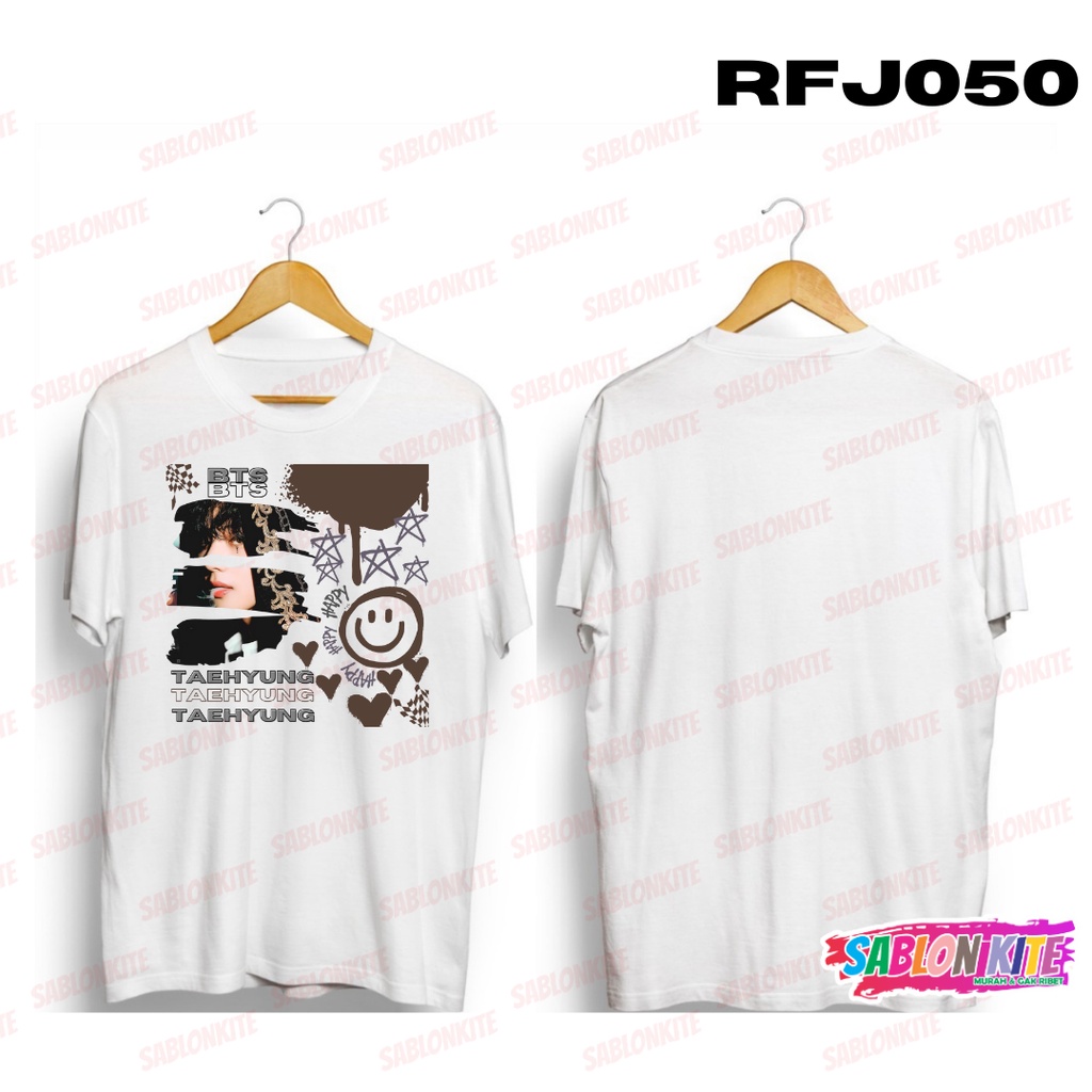 MURAH!!! KAOS KPOP TAEHYUNG SMILEY PRINT RFJ050 COMBED 30S