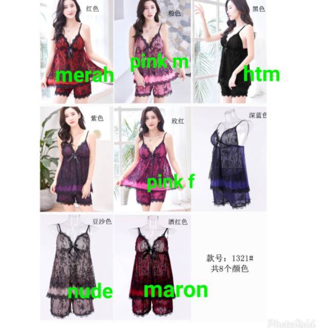 baju tidur celana 2866/seksi lingerie puring/hotpant jumbo