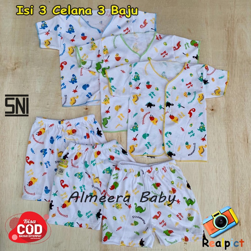 3 Setelan Baju Pendek Celana Pendek Bayi Baru Lahir Almeera Baby And Kids