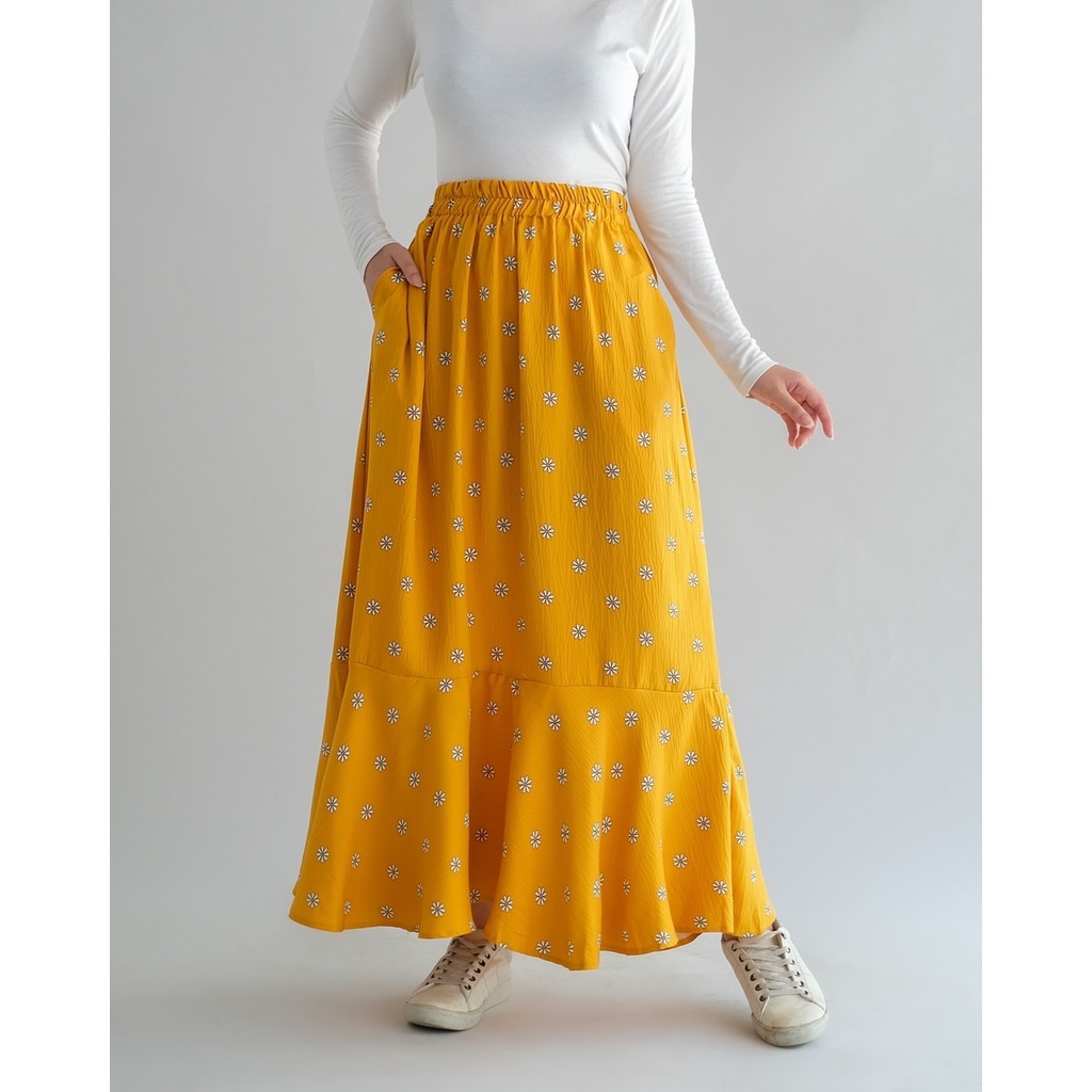 Myrubylicious FLOWSIE SKIRT KODE MD1884-MUSTARD