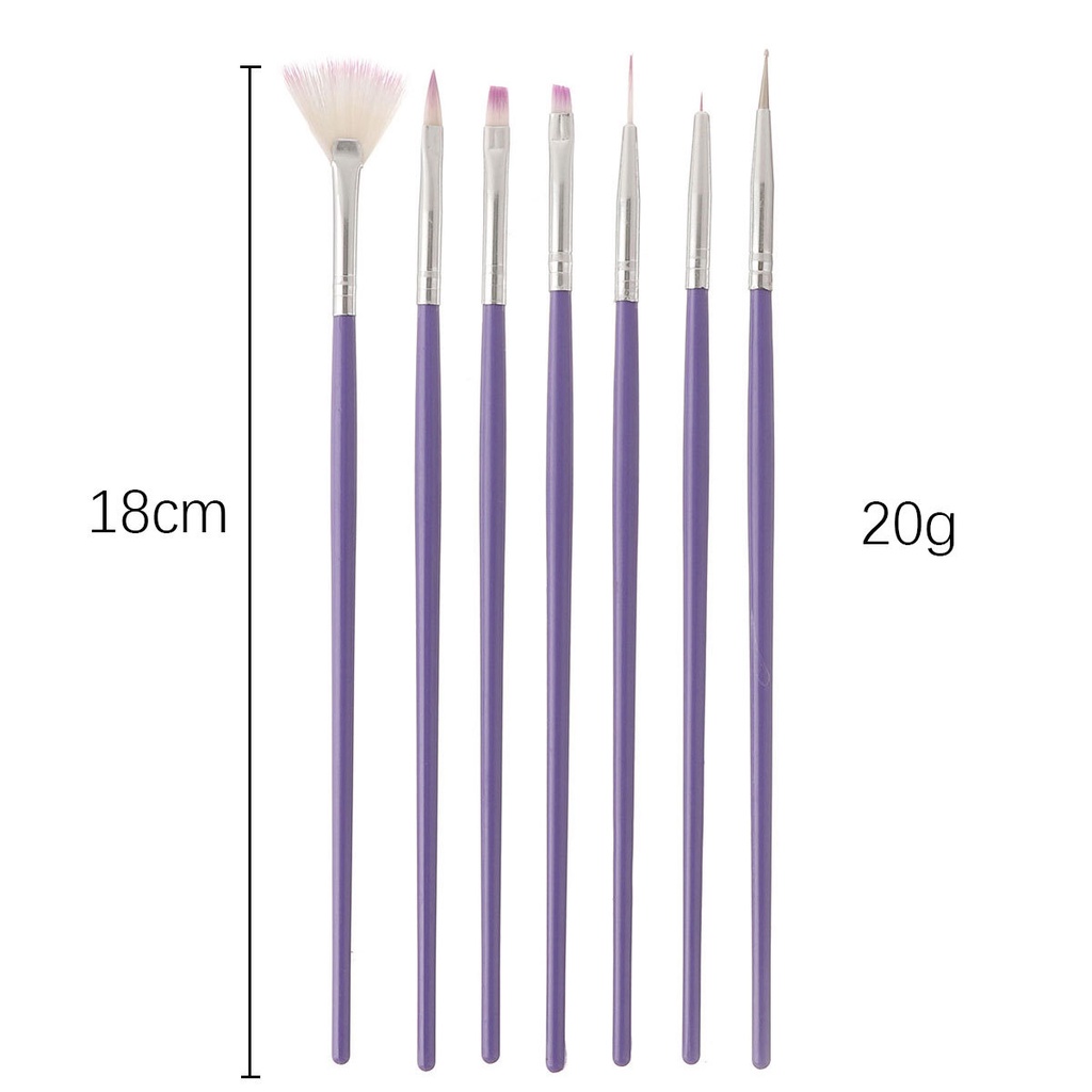 7 pcs/set Nail Art Lukisan Menggambar Garis Liner Brush Dotting Pen Polish Gel UV Manicure Alat