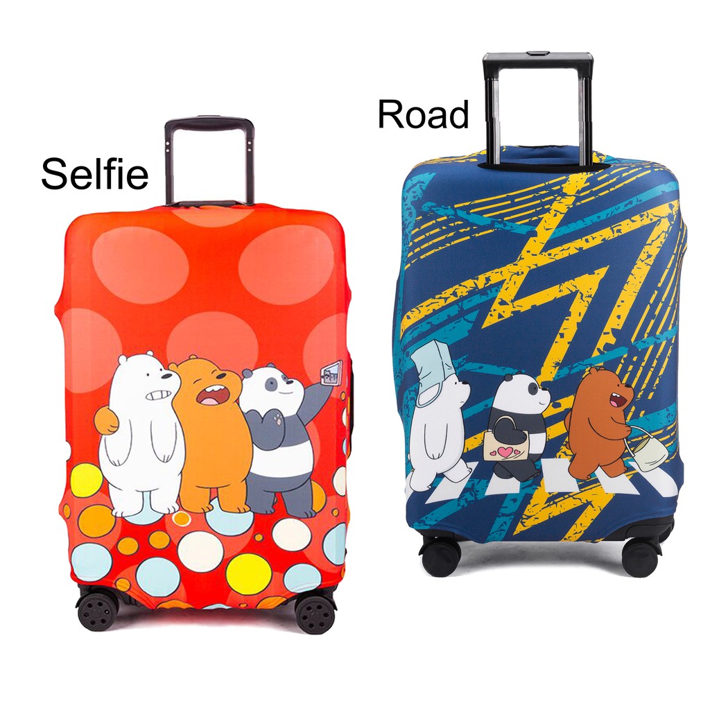 Sarung Pelindung Koper Bare Bears Cover Luggage Elastis Beruang