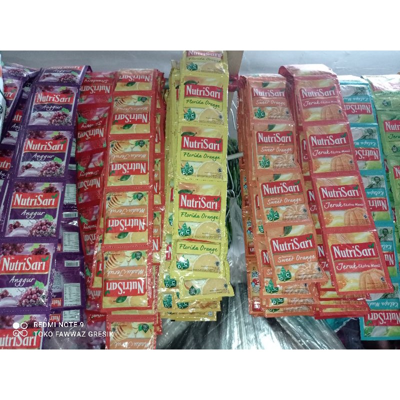 Nutrisari Aneka Rasa 1 Renceng / Renteng / 10 sachet milky orange jeruk peras coco pandan jeruk maroko peras mangga semangka nanas anggur florida orange