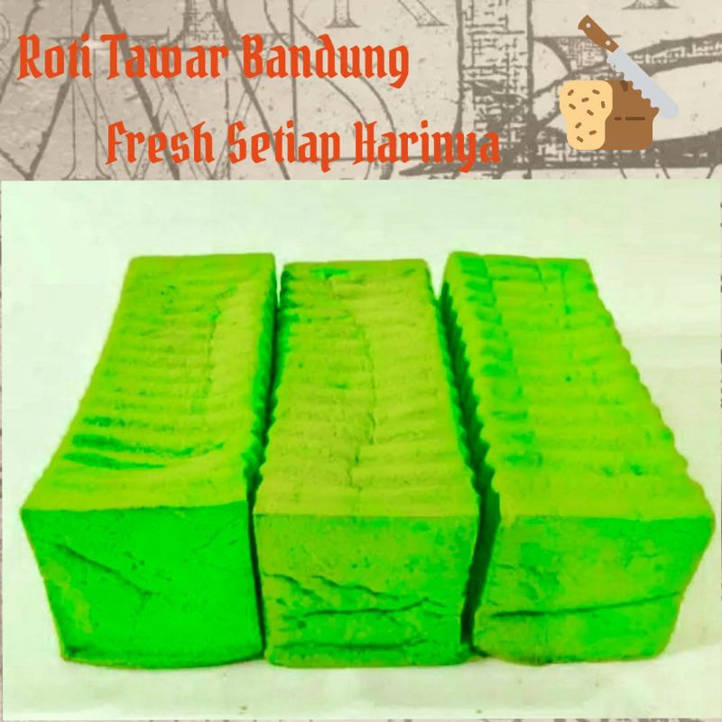 

Roti Tawar Bakar Bandung Hijau - Ijo - Pandan / Roti Kasino / Roti Tawar / Roti Bandung / Roti Bakar