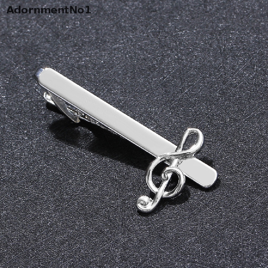 [AdornmentNo1] Fashion Men Musical Note Tie Clip Silver Business Tie Statement Decor Jewelry [new]