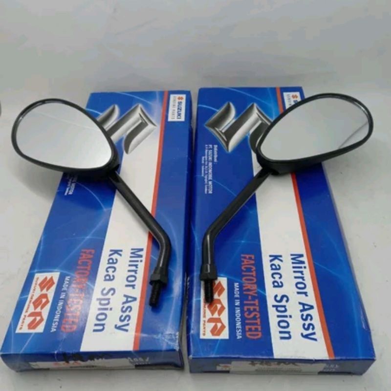 kaca spion satria fu sepasang batang hitam drat 12 original SGP