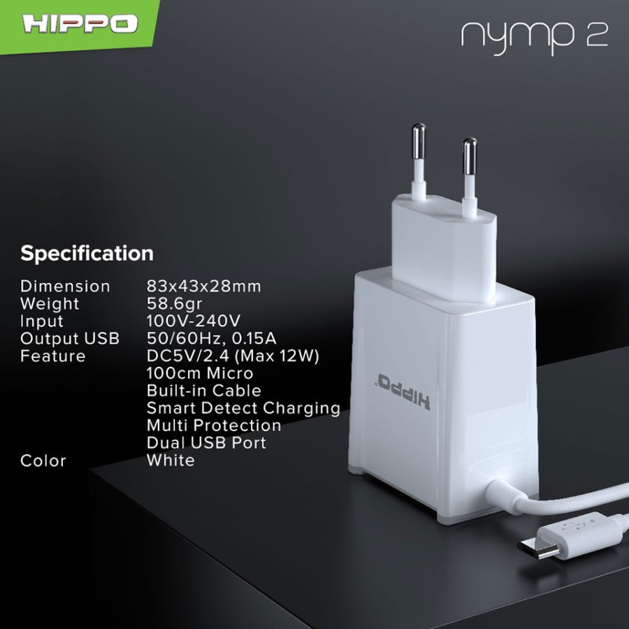 ECER Adapter Charger Hippo Nymp 2 Smart Detect Charging ORI