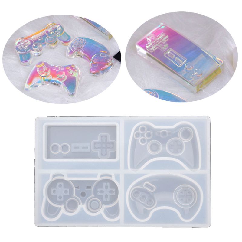 Siy Cetakan Resin Bentuk Konsol Game 4 Model Bahan Silikon Untuk Dekorasi Kue